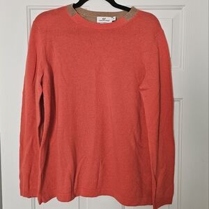 Vineyard Vines Orange Sweater with Tan Brown Color Size M